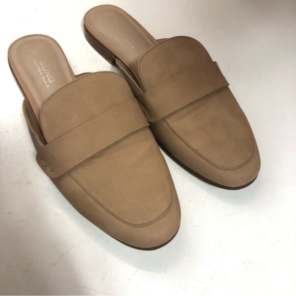 Alfred Sung Tan Faux Leather Flat Mules size 10 - Picture 3 of 6